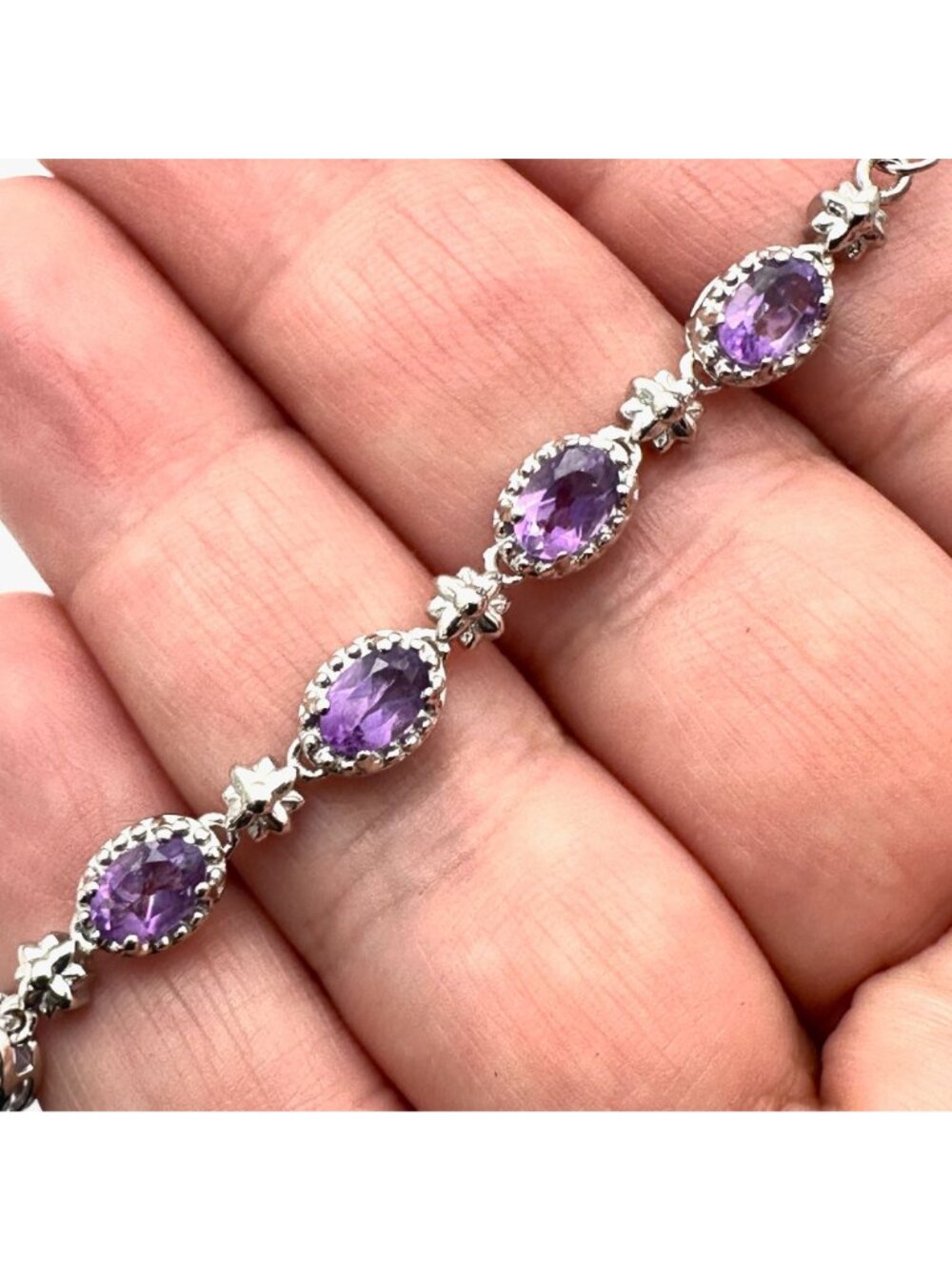 Chuck Clemency Purple Amethyst Sterling Silver Bolo Bracelet Adjustable - Picture 9 of 10